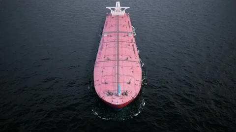 Oil tanker in the ocean Stock Footage