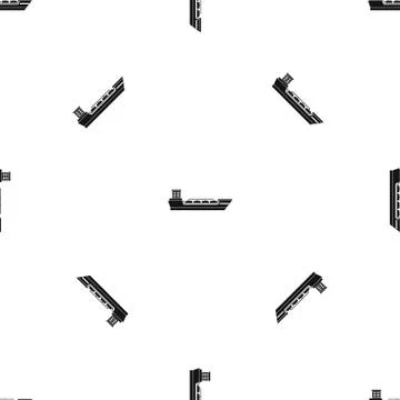 Oil tanker ship pattern seamless black Illustrazione stock