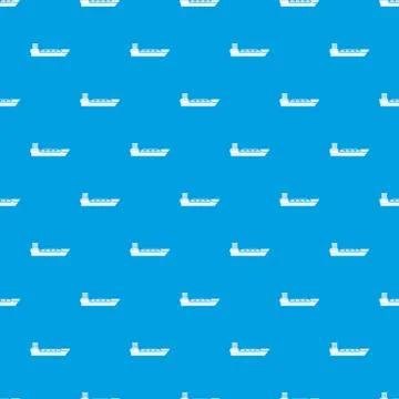 Oil tanker ship pattern seamless blue Stockillustratie