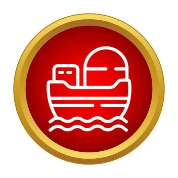 Oil tanker ship transporting cargo on sea icon Stock Illustration
