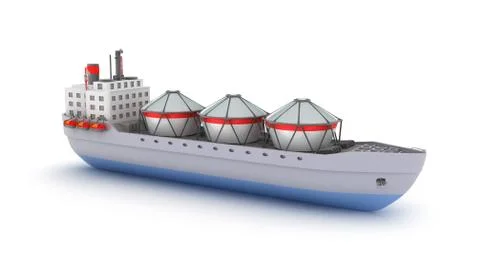 Oil tanker ship on white background. My own design. Stock Illustration