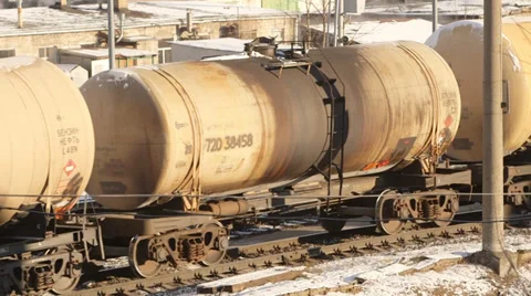 Oil tanker train Stock Footage 37843137