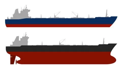Oil tankerss set. Vector Stock Illustration
