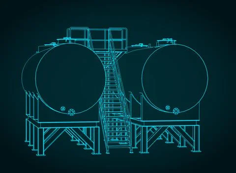 Oil tanks Illustrazione stock