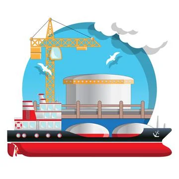 The oil terminal. Stock Illustration
