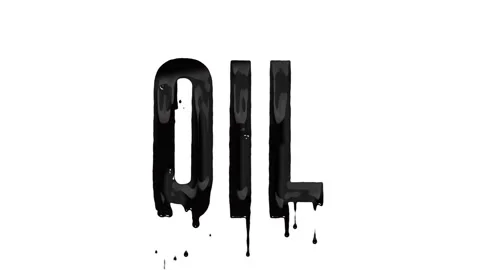 Oil text with dripping paint style effect on white background, conveying Stock Footage 334836634