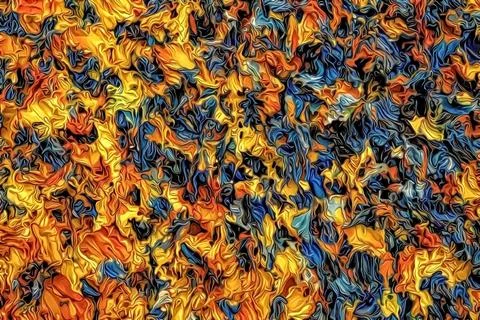 Oil textured background with a gradient from dark blue to golden yellow. Stock Photos