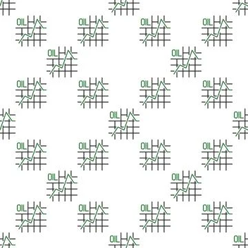 Oil Trade Chart vector linear seamless pattern Stock Illustration