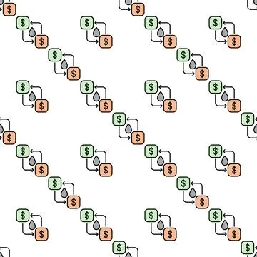Oil Trading vector colored seamless pattern 스톡 일러스트