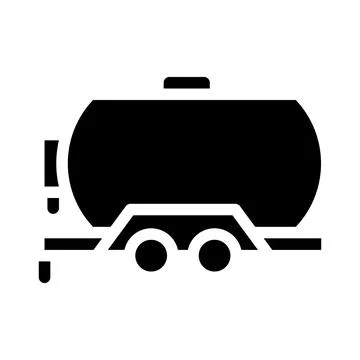 Oil trailer glyph icon vector isolated illustration Illustrazione stock