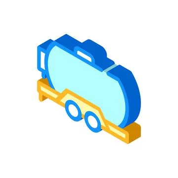 Oil trailer isometric icon vector isolated illustration Illustrazione stock