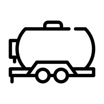 Oil trailer line icon vector isolated illustration Illustrazione stock