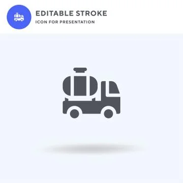 Oil Truck icon vector, filled flat sign, solid pictogram isolated on white, l イラスト素材