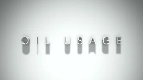 Oil usage 3D title animation with shadows on a white background Vídeos de archivo 297511518