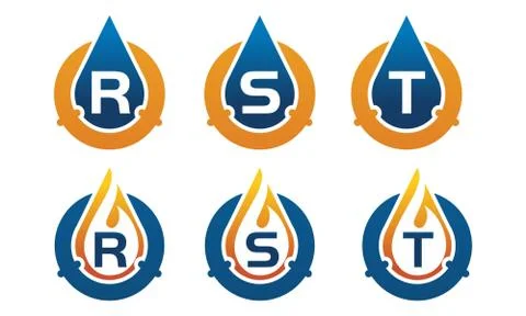 Oil Water Pipe Solutions Initial Set Stock-Illustration