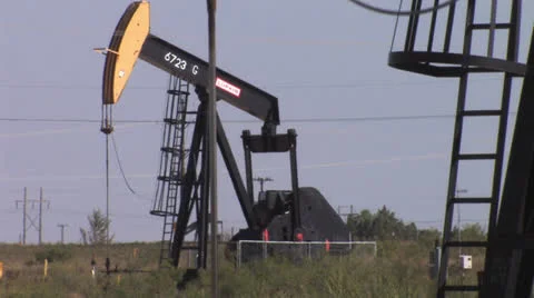 Oil well five Stock Footage 24743693