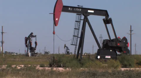 Oil well four Stock Footage 24743235