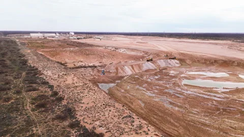Oil well Fracking Sand Mine in Texas Fly over Video stock 274148901