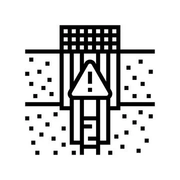 Oil well plugging petroleum engineer line icon vector illustration Stock Illustration