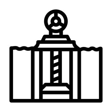 Oil well plugging petroleum engineer line icon vector illustration Stock Illustration
