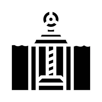 Oil well plugging petroleum engineer glyph icon vector illustration Stock Illustration