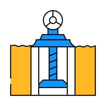 Oil well plugging petroleum engineer icon color illustration Stock Illustration