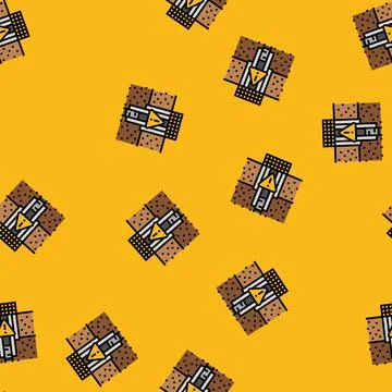 Oil well plugging petroleum engineer vector seamless pattern Stock Illustration