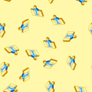 Oil well plugging petroleum engineer isometric icon seamless pattern Illustrazione stock