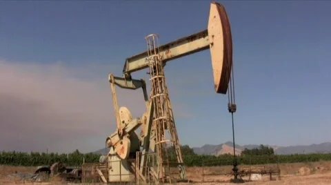 Oil Well Pumpjack  Stock Footage 494744