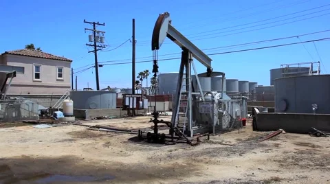 Oil well wide Stock Footage 5295530
