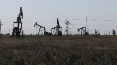 Oil wells seven Stock Footage 24745061