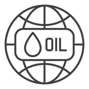 Oil with World vector thin line icon or design element Stock Illustration