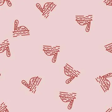 Oiled bird line seamless pattern Illustrazione stock