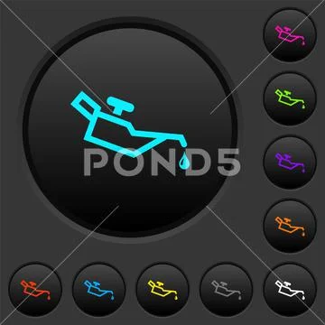 Oiler dark push buttons with color icons Illustration #152457500