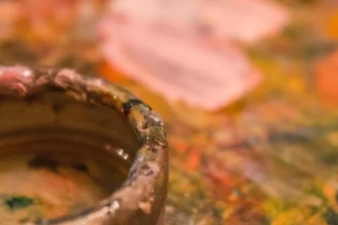 Oiler, palette, background. Stock Photos