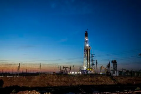 Oilfield derrick Stock Photos