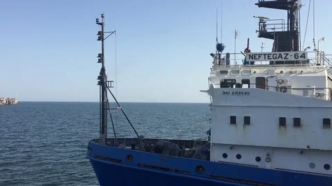Oilfield ship Video stock 80523280