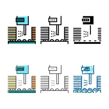 Oiling forms wooden plank machine color icon vector Stock Illustration