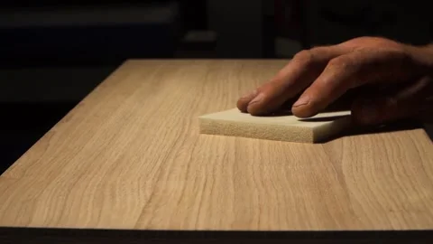 Oiling Wood for a Smooth Finish Stock Footage 293540143