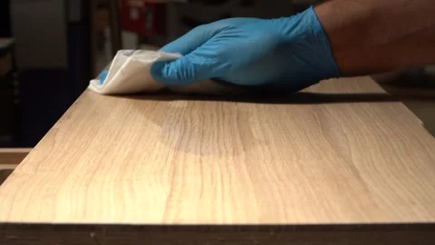 Oiling Wood for a Smooth Finish Stock Footage 293540408