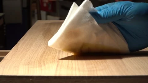 Oiling Wood for a Smooth Finish Stock Footage 293540415