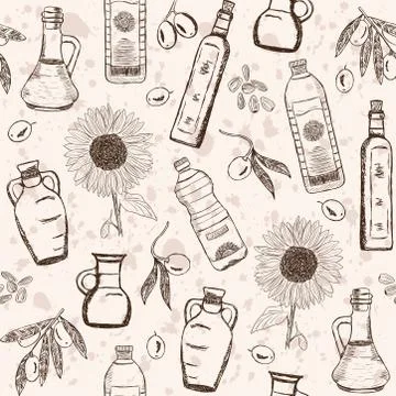 Oils seamless pattern Illustrazione stock