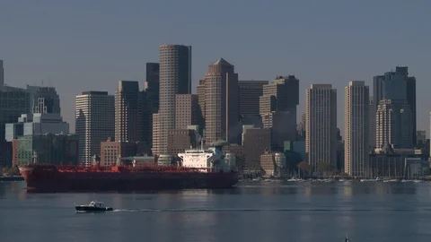 Oiltanker Skyline Stock Footage 106780035