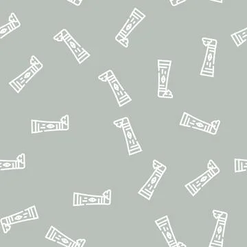 Ointment cream ophthalmology line vector seamless pattern Illustrazione stock