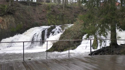 Oise river Cascade of Blangy Hirson France with sound Stock Footage 260127112