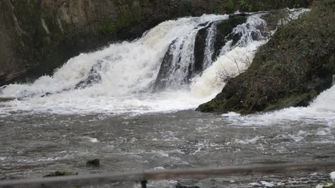 Oise river Cascade of Blangy Hirson France with sound Stock Footage 260127277