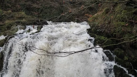 Oise river Cascade of Blangy Hirson France with sound Stock Footage 260127278