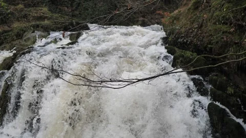 Oise river Cascade of Blangy Hirson France with sound Stock Footage 260127281