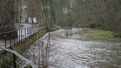 Oise river Cascade of Blangy Hirson France with sound Stock Footage 260127282