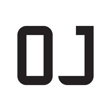 Oj initial letter vector logo icon Illustrazione stock